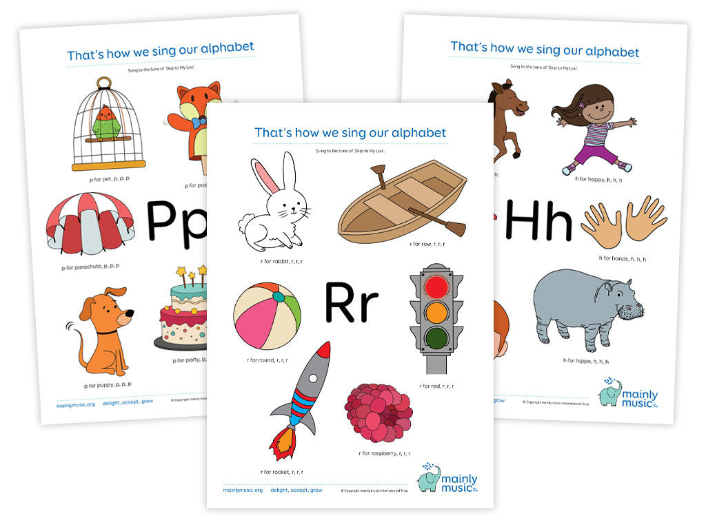 Our Alphabet - printable sheet – mainly music and mainly play New Zealand
